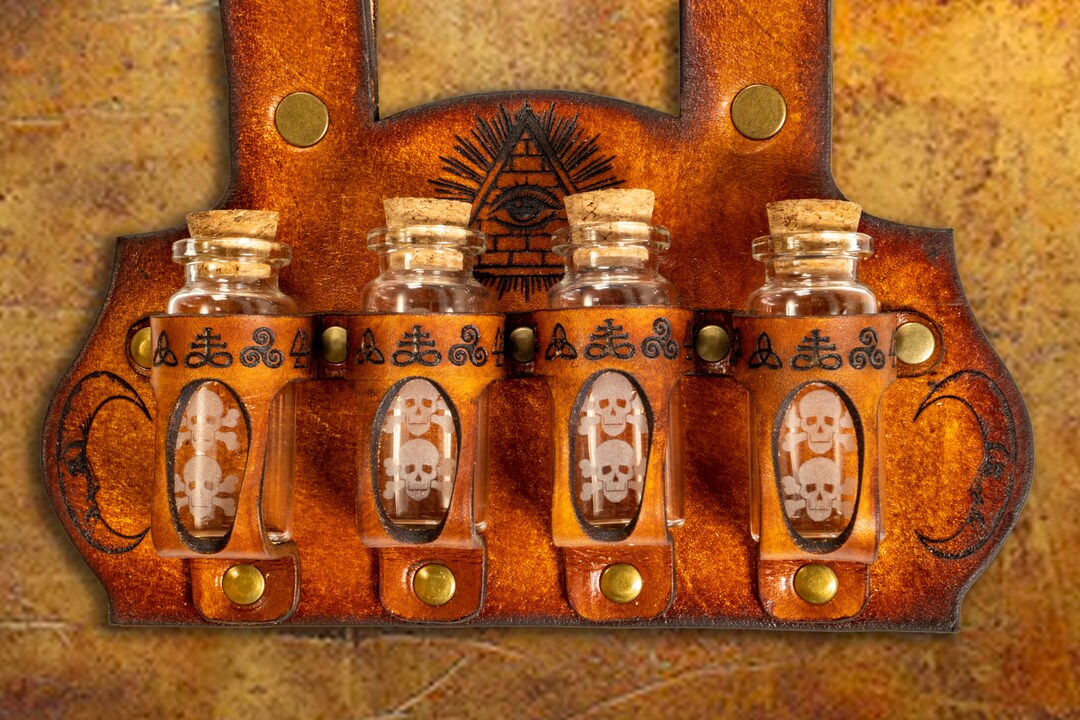 Leather Potion Bottle Belt Holder, Belt Potion Pouch Leather Potion Bottle Belt Holder, Belt Potion Pouch